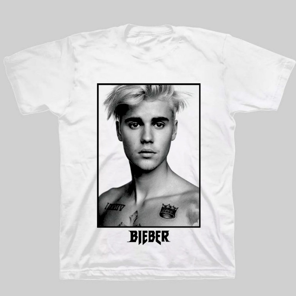 Justin Bieber Short Sleeve Graphic T-Shirt - White